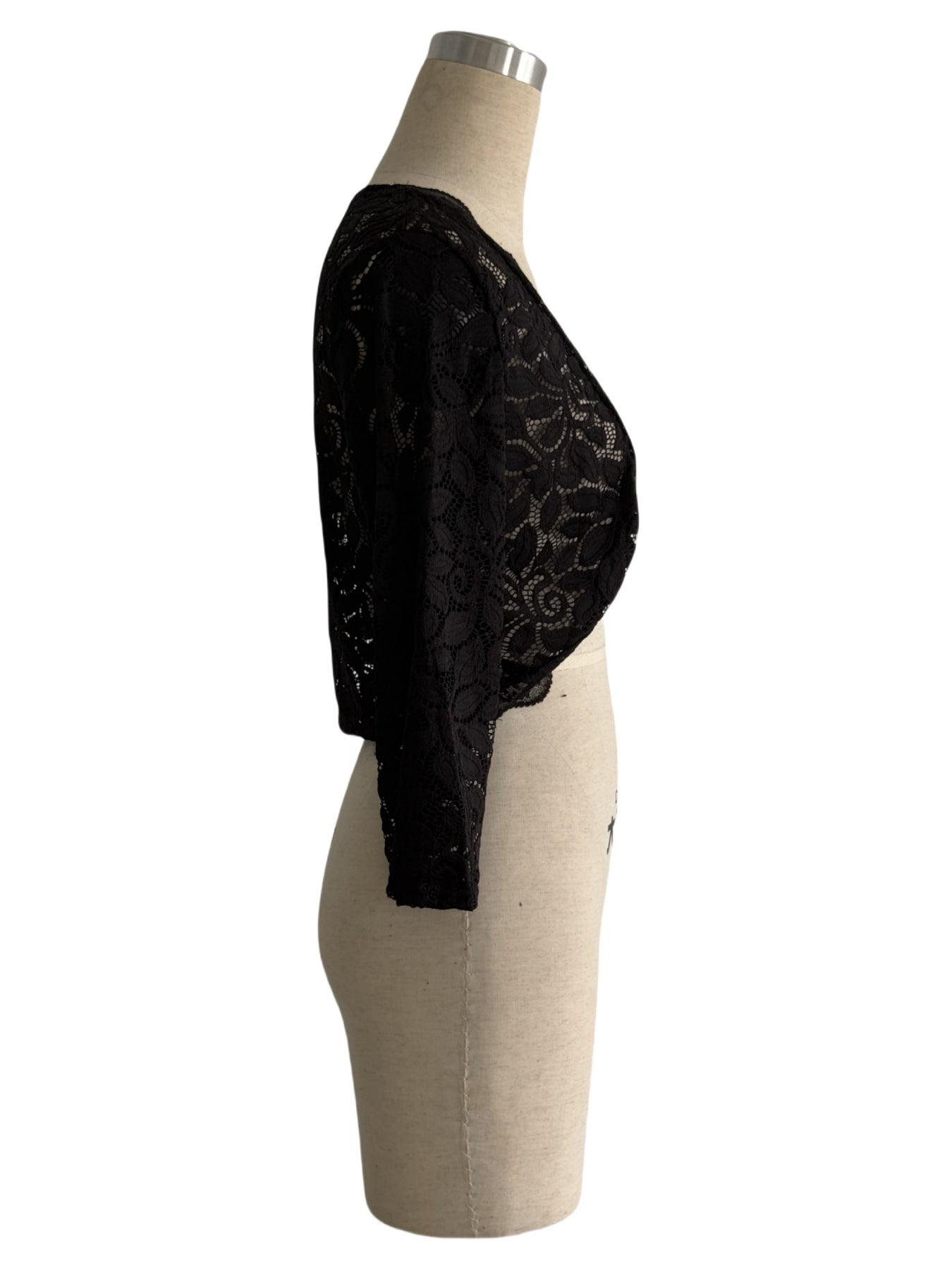 Autumn Cardigan Placket Stitching Lace Ruffled Short Lace Jacket Top