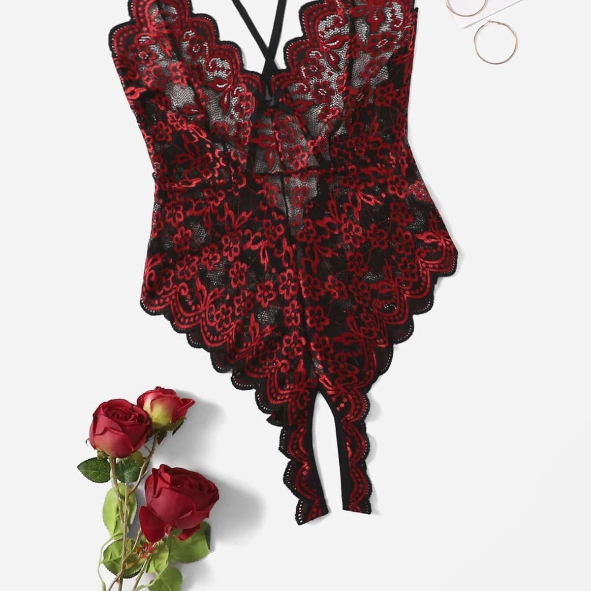 Sexy Sling Butterfly Lace Jumpsuit