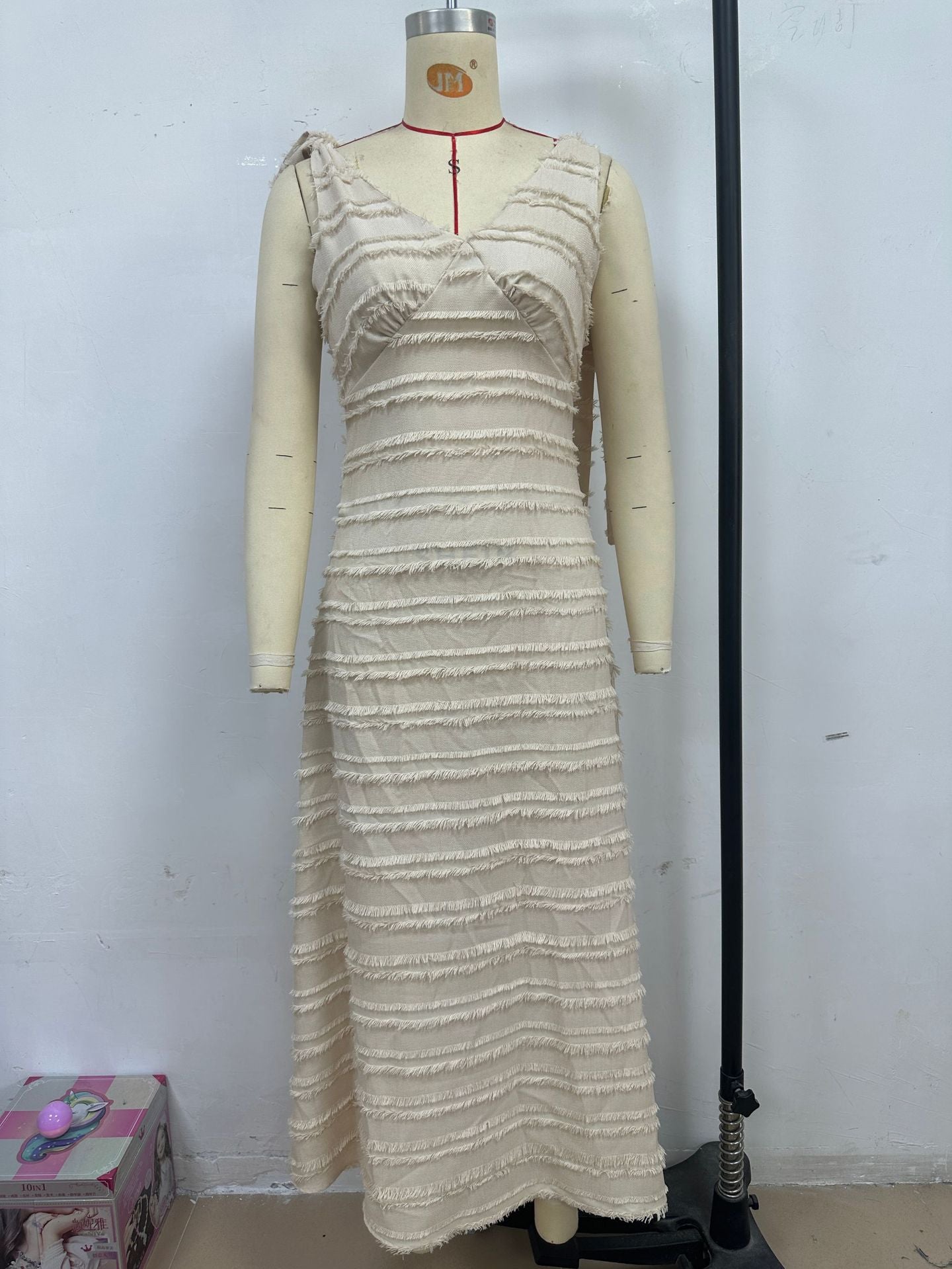 Summer French Retro Gentle Elegant V neck Texture Dress
