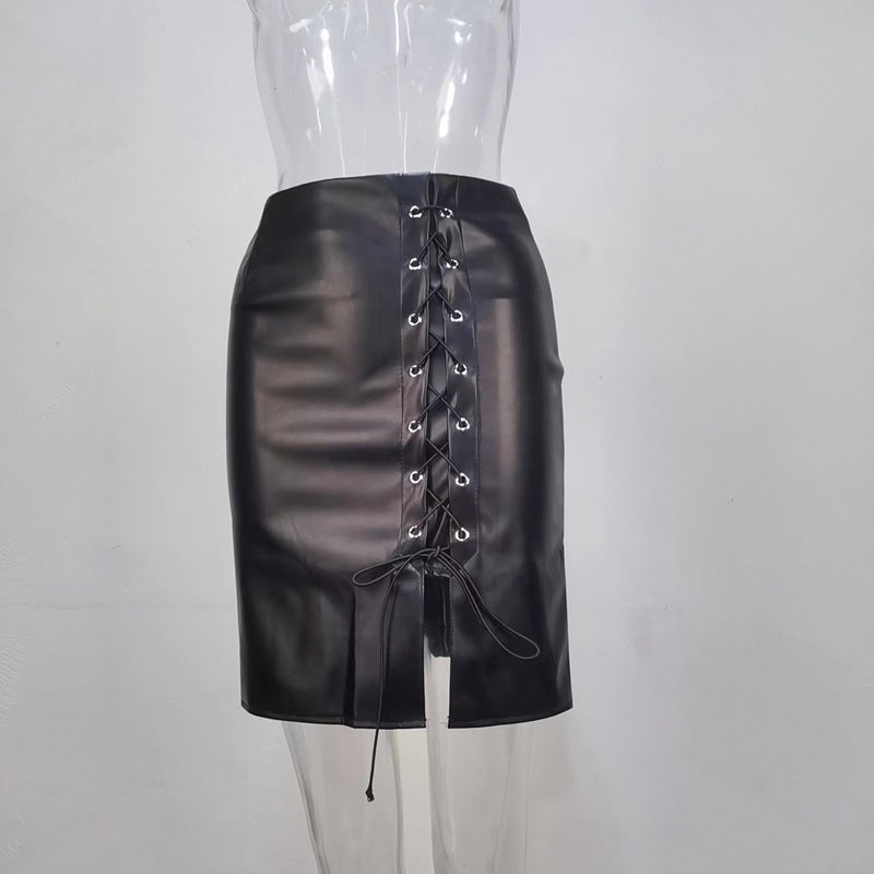 Graceful Fashionable High Waist Straps Sheath Split Women Skirt Women