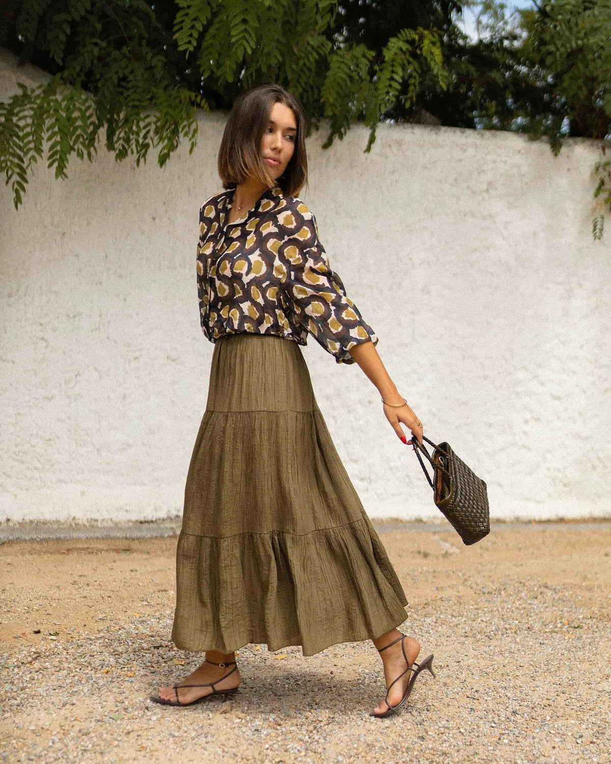Casual Printing Shirt Top Skirt Two Piece Sets