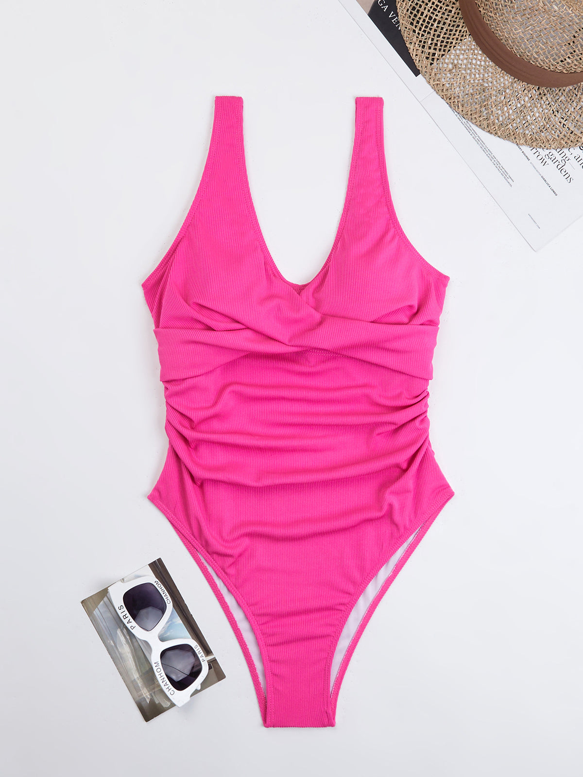 Swimsuit Women Triangle One Piece Solid Color Bikini Sports Conservative Swimsuit