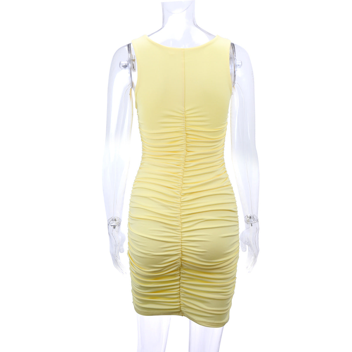 Women Sleeveless Ruffle Hip Sexy Dress