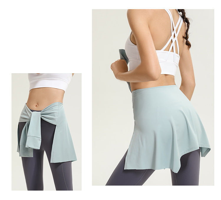 Sports Fitness Yoga One-Piece Skirt Thigh-Length Slimming Skirt Bandage Yoga Dance Ballet Skirt