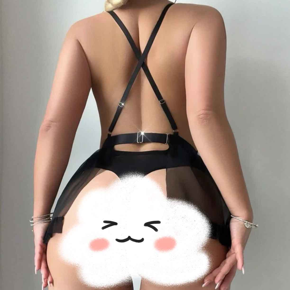 Sexy Lingerie Sexy See through Lace Mesh Sexy Sling Dress Dew Rhinestone Jumpsuit
