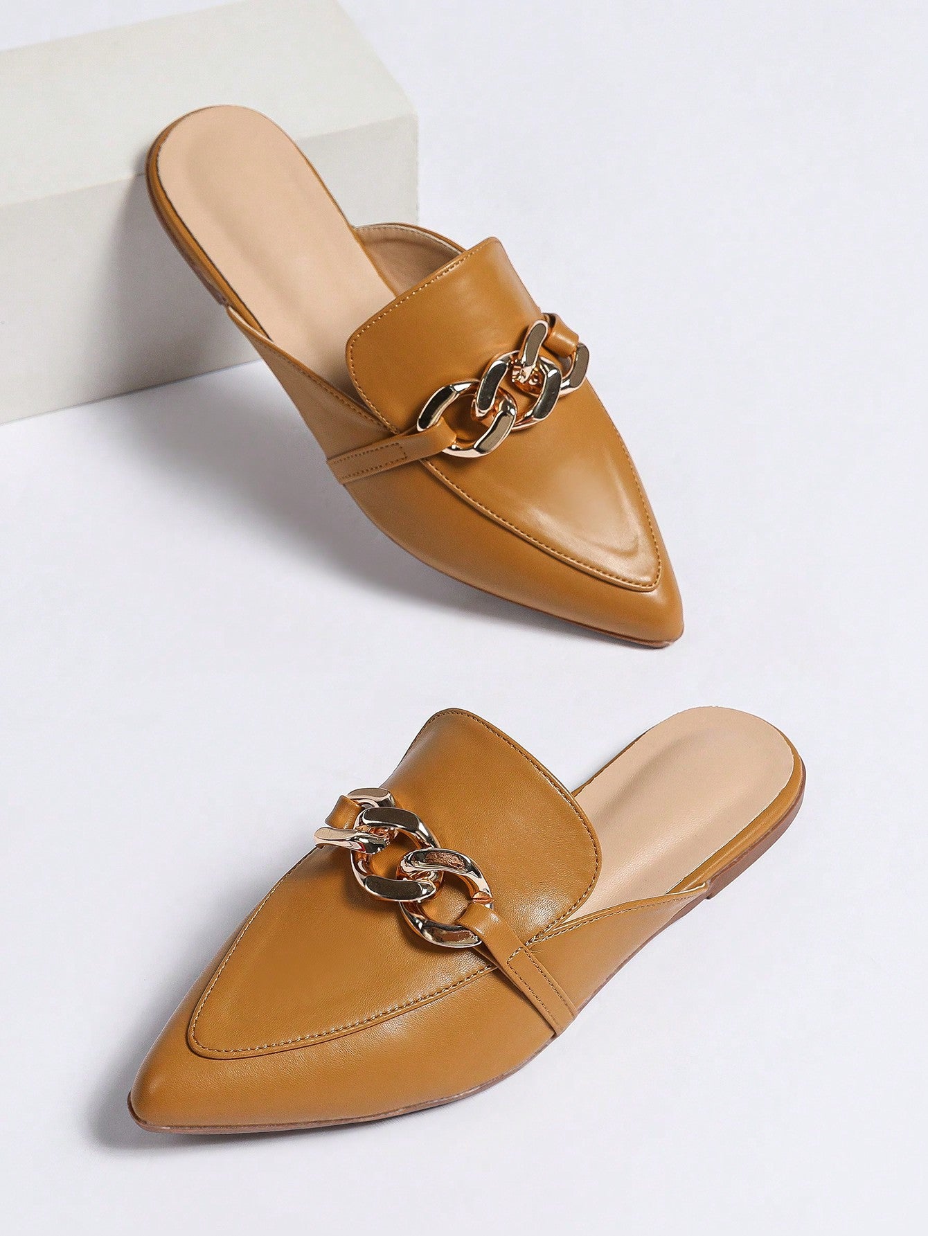 Ladies Shoes Super plus Size Mules Shoes Office Casual Solid Color Half Pack Flat Pumps Women