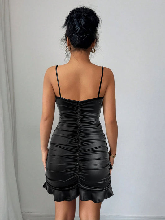 Product V neck Brace Sleeveless Short Sexy Slimming Slim Fit Dress Night Club