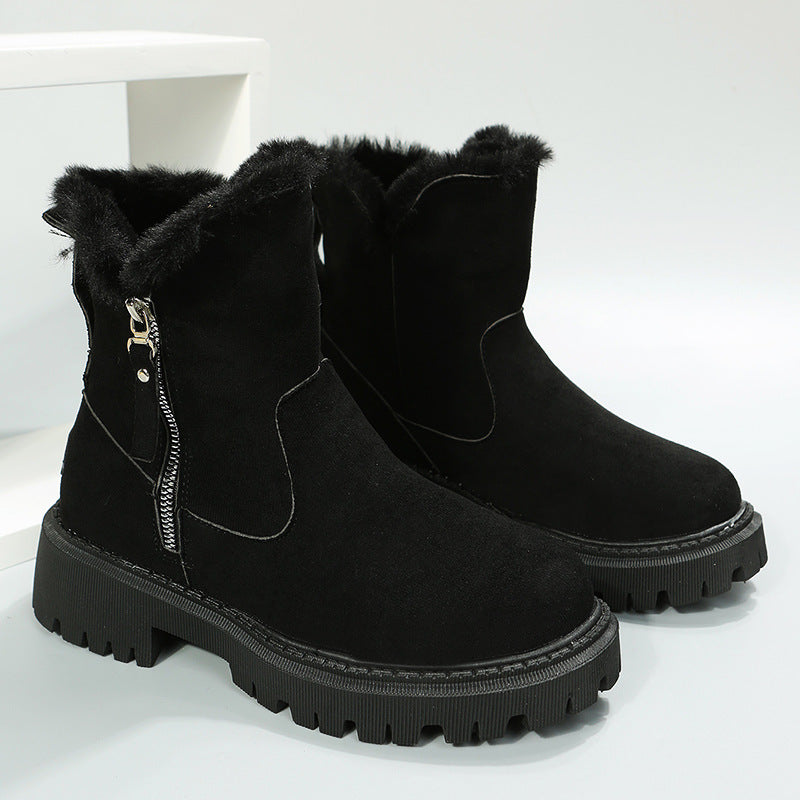Mid Calf plus Velvet Platform Cotton Padded Boots Women Arrival Thickened Warm Snow Boots