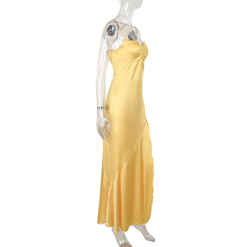 Autumn Socialite Camisole Dress Split Slimming Maxi Dress for Women