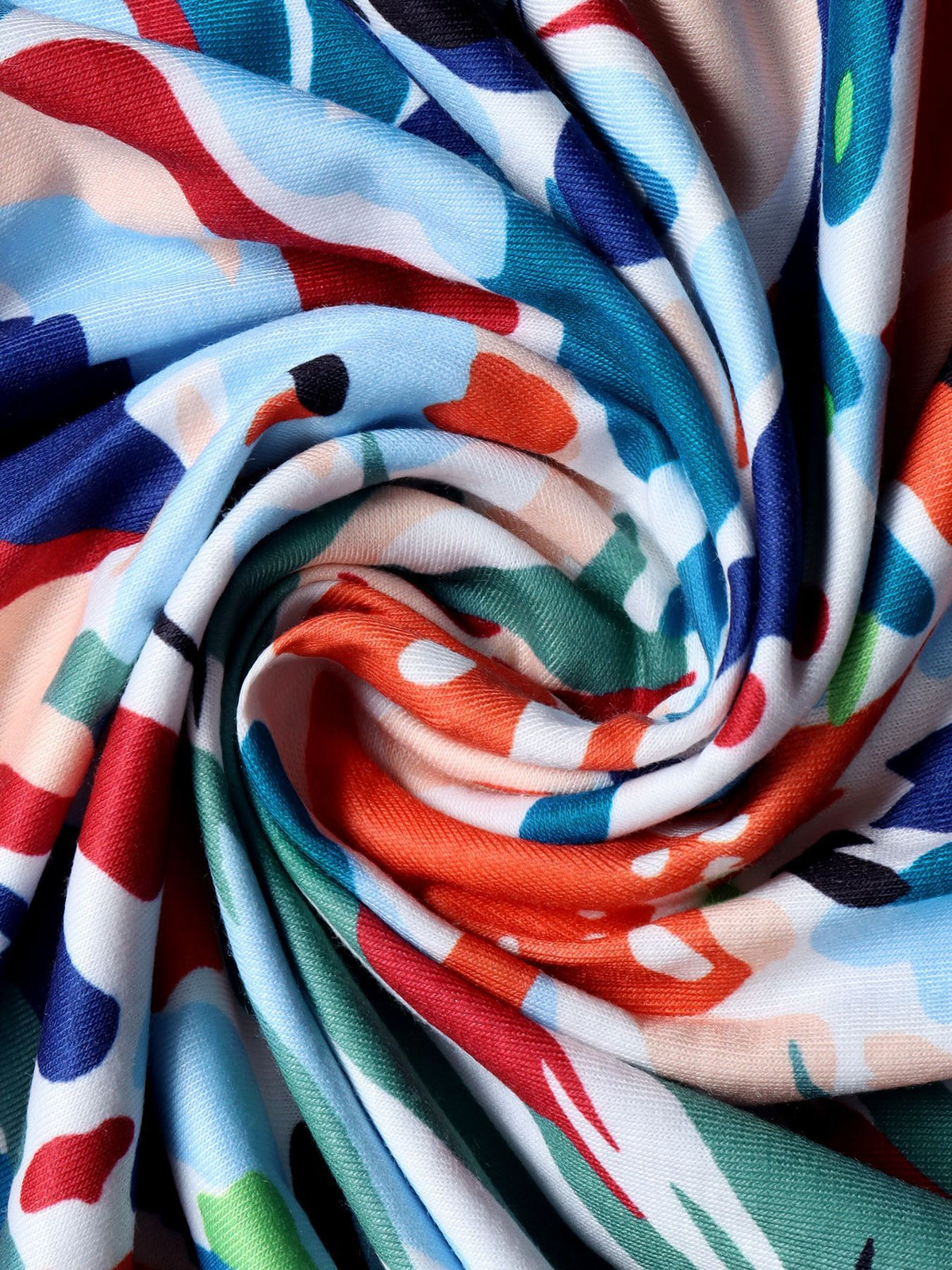 Plus Size Color Drawing Printing Dress