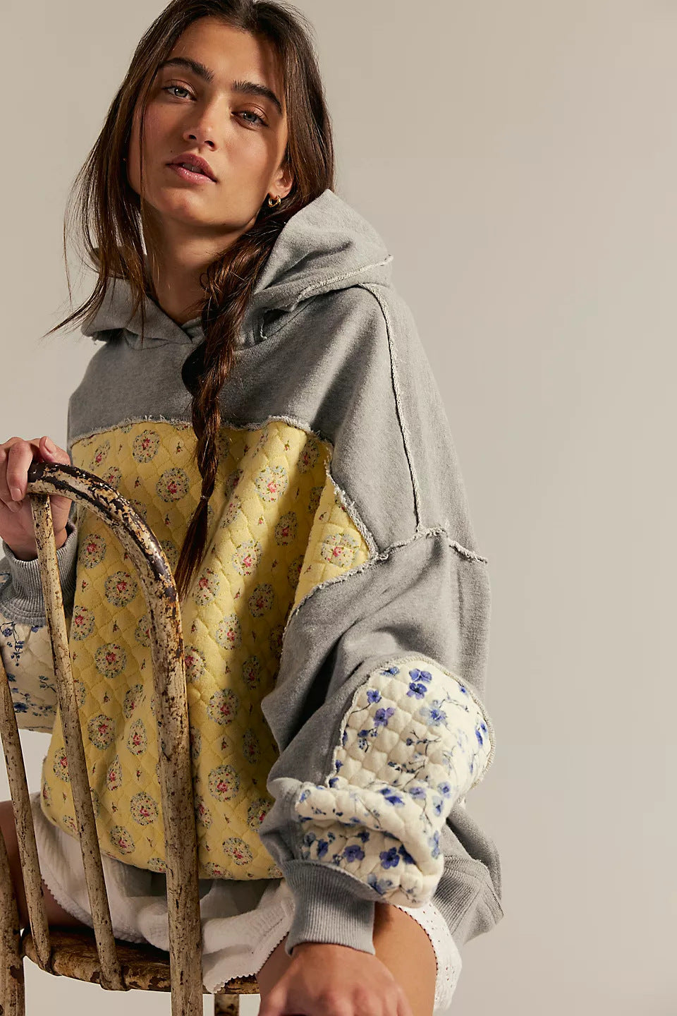 Autumn Winter Women Clothing Hooded Embroidery Stitching Sweater Pullover Casual Top Women