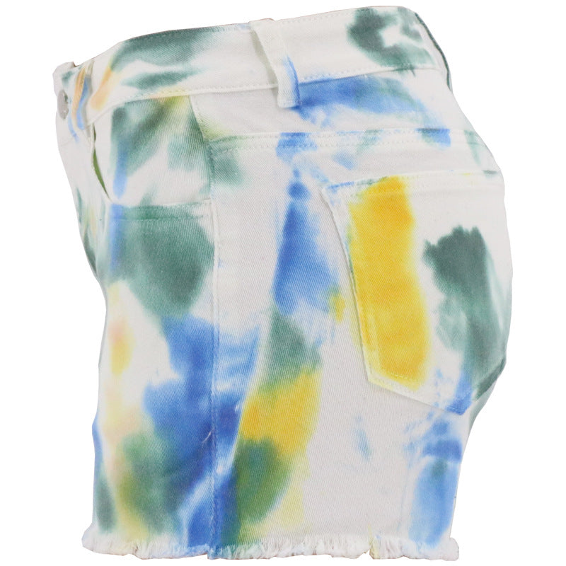 Sexy White Bottom Dyed Ordinary High Waist Stretch Women Jeans