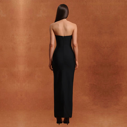 Women Wear Sexy Tube Top High End Drilling Backless Dress