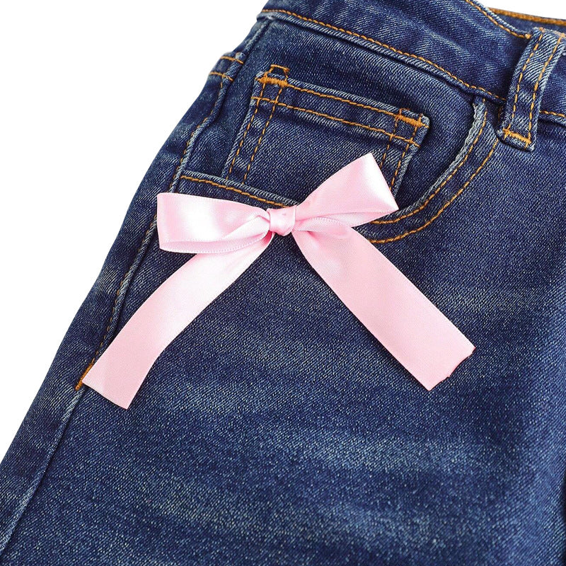 Women Clothing Bow Jeans Loose Straight Wide Leg Pants Pants Source