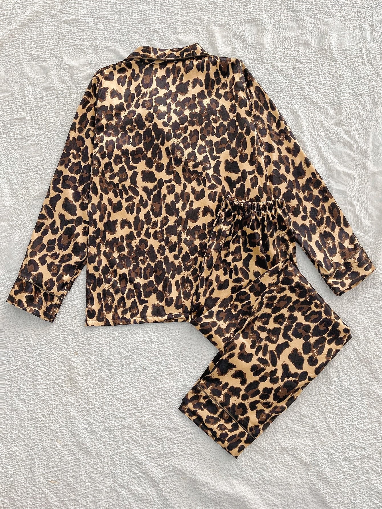 Home Wear Suit Pajamas Women Satin Cardigan Long Sleeve Long Sleeve Autumn