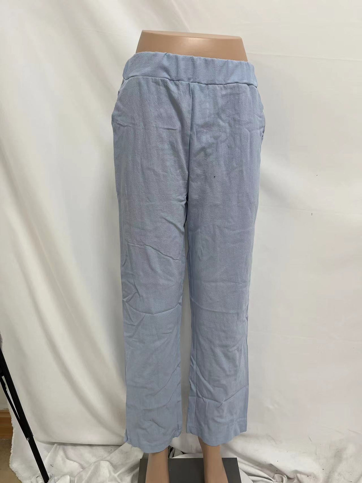 Summer Dried Shrimp Women Casual Elastic Straight Leg Trousers