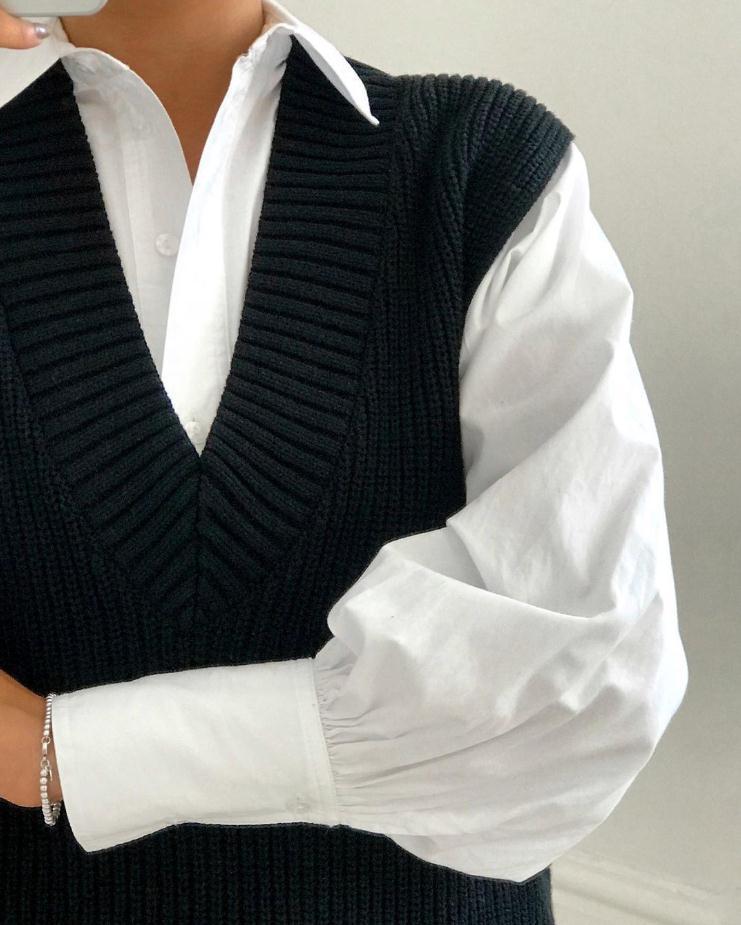 Autumn Winter Sweater V Neck Sexy Pullover Loose Sleeveless Vest Sweater