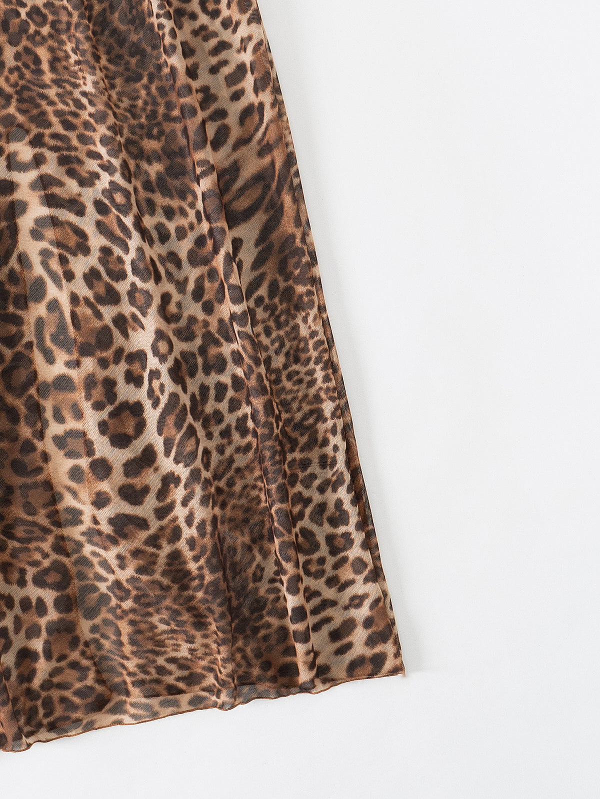 Summer Beach Outerwear Shirt Leopard Print Chiffon Fabric Sun Protection