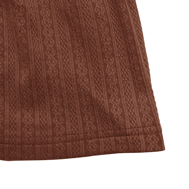 Autumn Elegant Retro Waist Trimming Knitted Solid Color Square Collar A line Dress