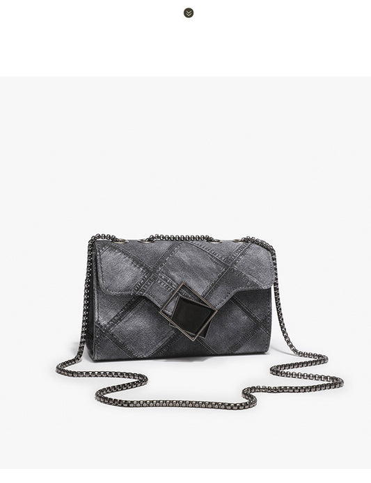 Color Ink Gradient Small Square Bag Personality Rhombus Embossed Chain Messenger Bag