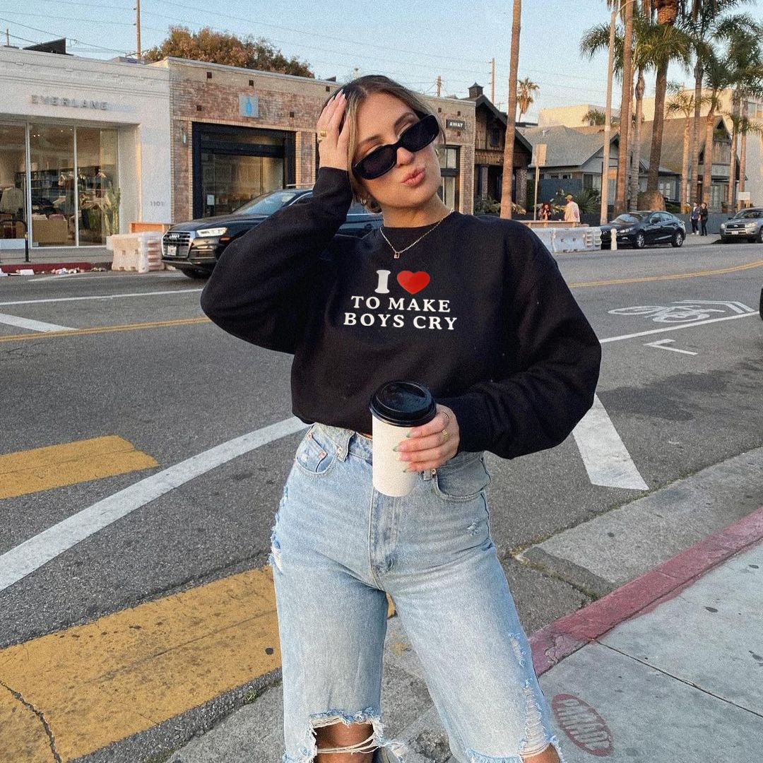 Street Hipster Loose Long Sleeve Sweatershirt Women Clothing