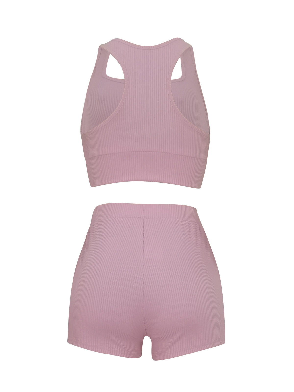 Women Clothing Casual Solid Color Rib Fabric Two Piece Set