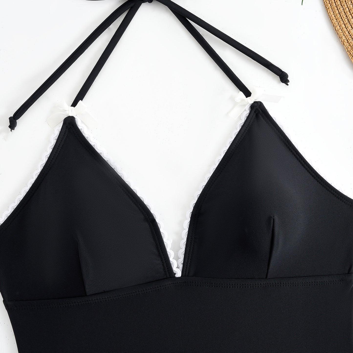 One Piece Swimsuit Women Black White Sexy Two Piece Sets Swimsuit Chiffon Dress