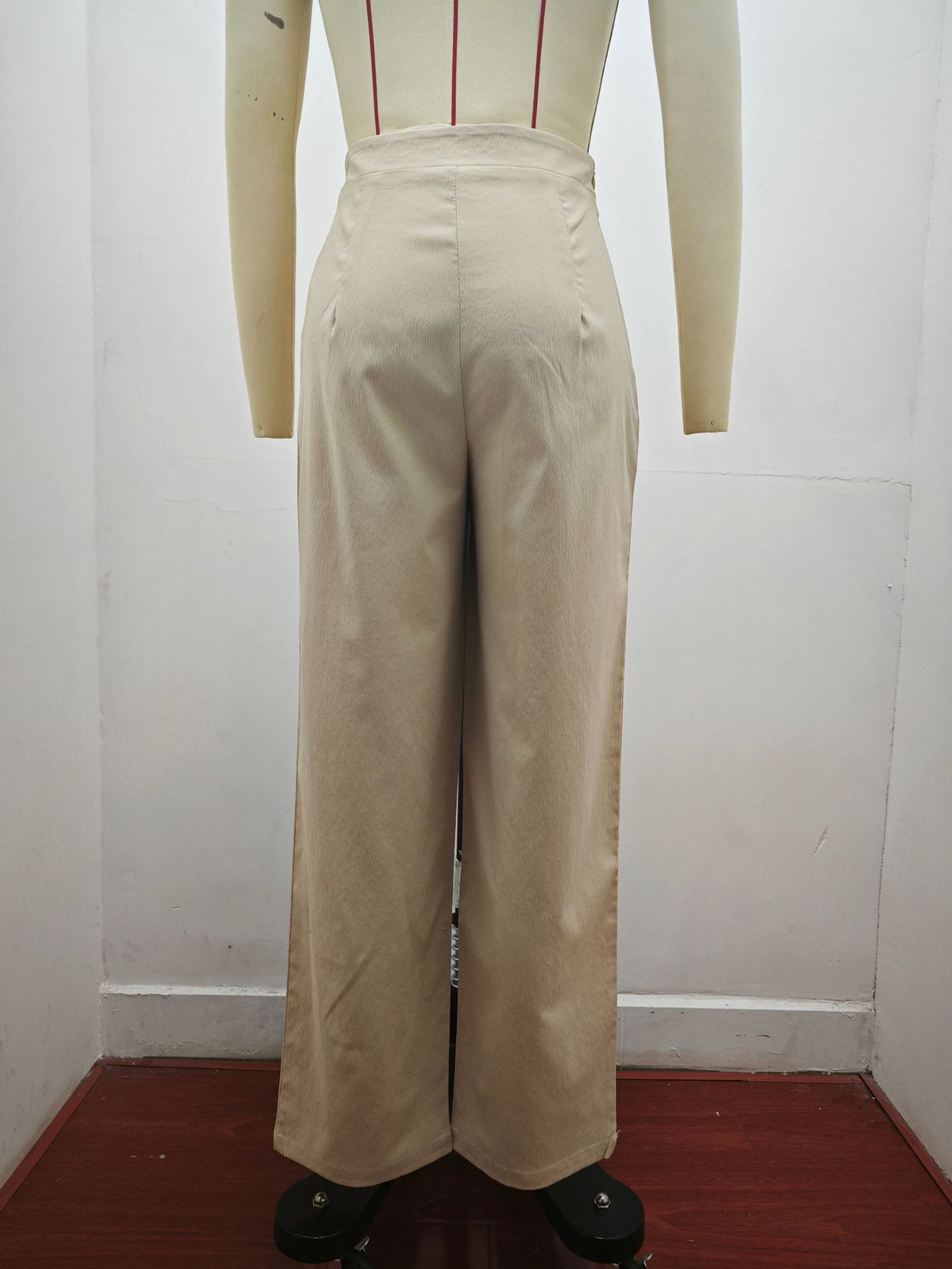 Spring Summer Draping Effect Straight Leg Pants High Waist Solid Color Lace Wide Leg Pants Women