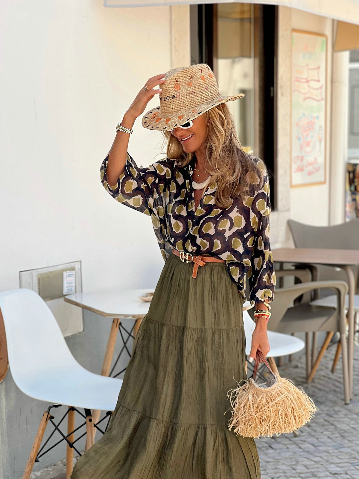 Casual Printing Shirt Top Skirt Two Piece Sets