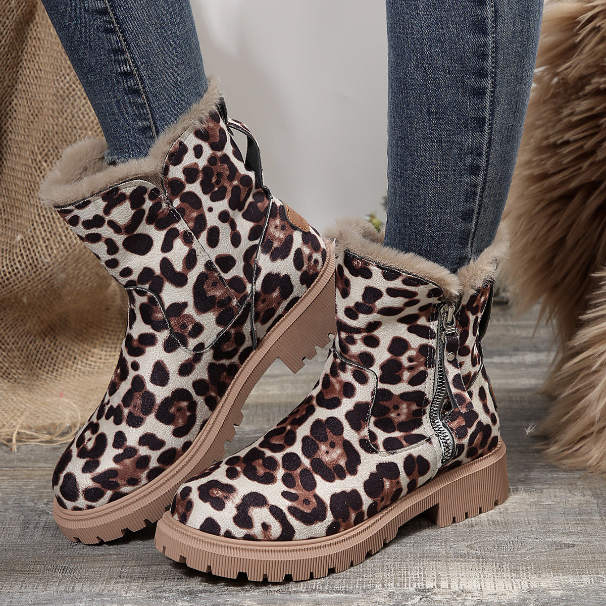 Mid Calf plus Velvet Platform Cotton Padded Boots Women Arrival Thickened Warm Snow Boots