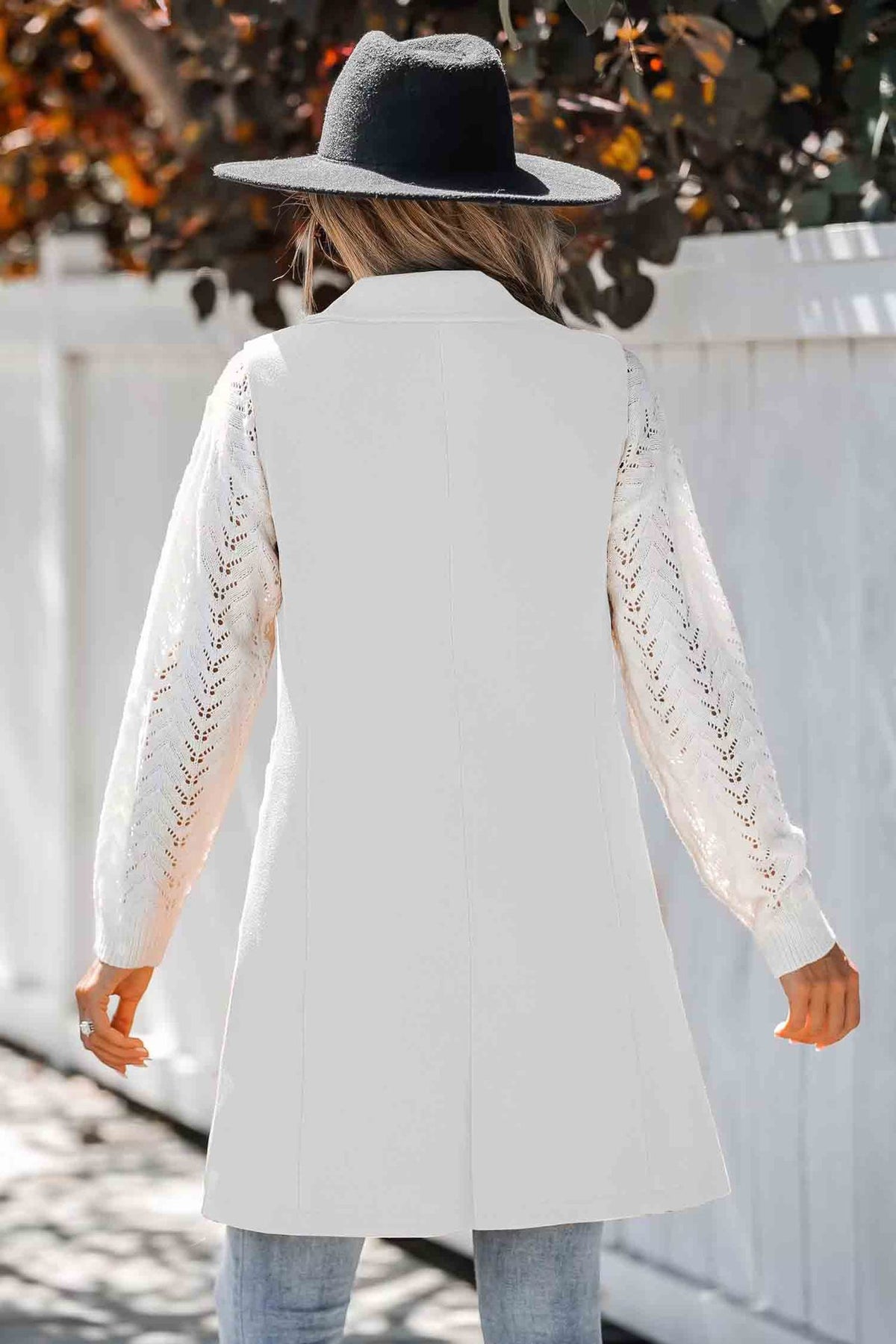 Autumn Winter Simplicity Vest Collared Button Sleeveless Woolen Coat for Women