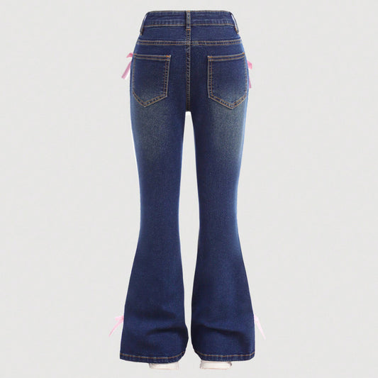 Women Clothing Bow Jeans Loose Straight Wide Leg Pants Pants Source
