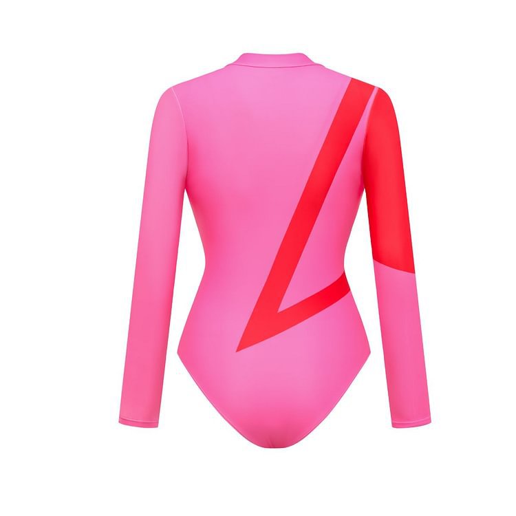 Long Sleeved Printed One Piece Swimsuit Women Surfing Set