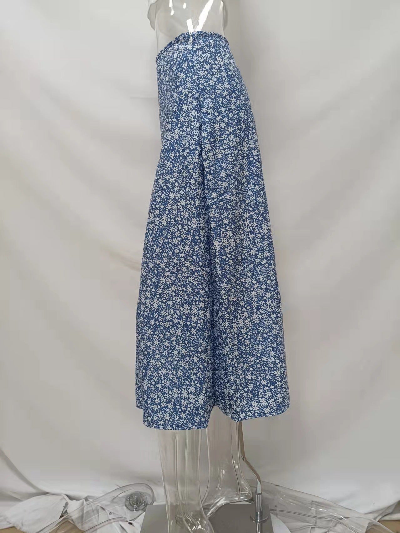 Summer Floral Skirt Split A- line Sheath Mid-Waist Skirt