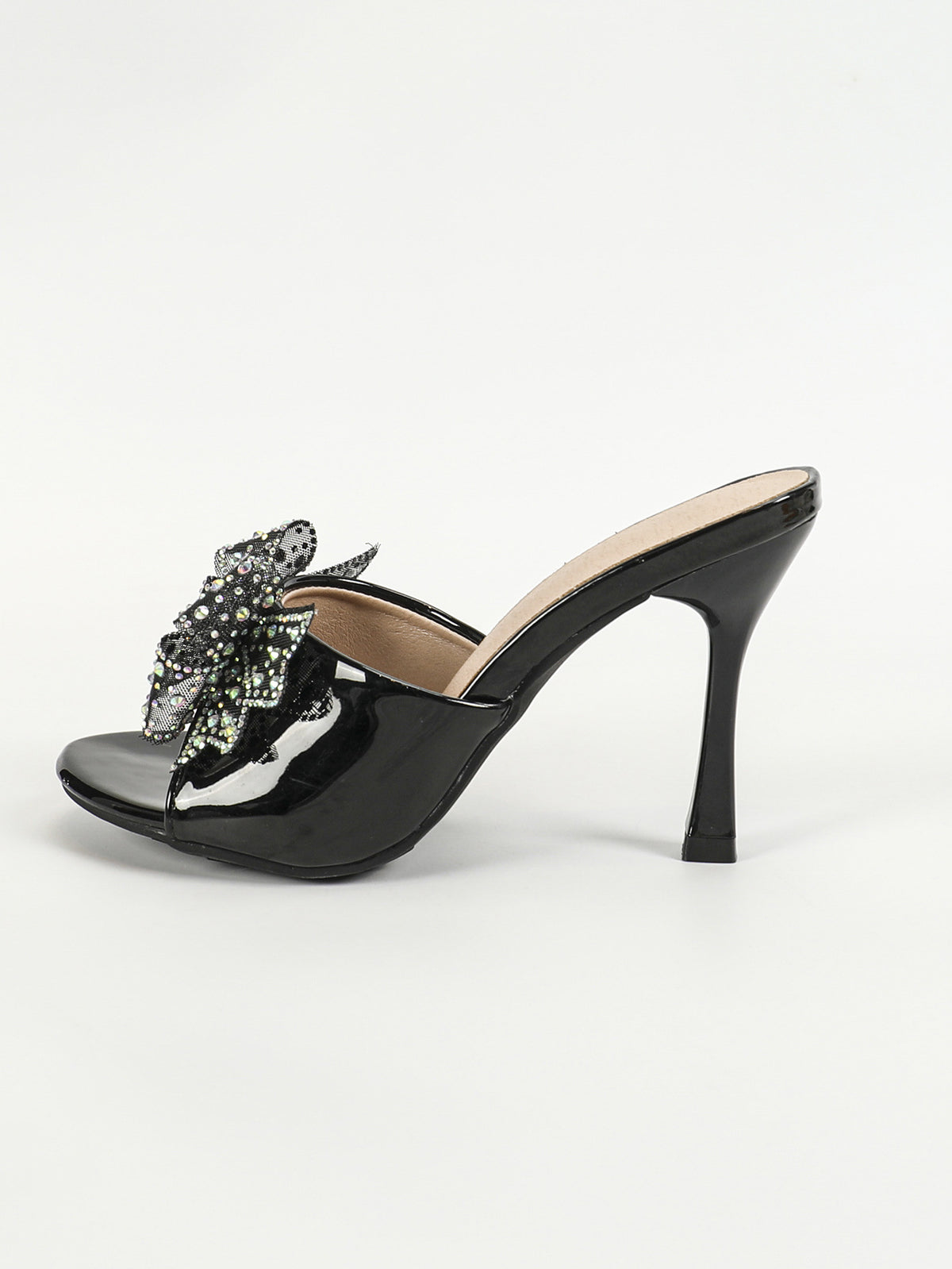 Round Toe Outer Single Stiletto Heel Women Sandals Solid Color Open Toe Sandals