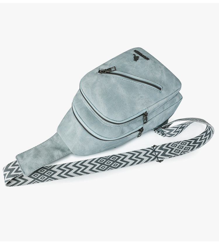 Women Chest Bag Korean Casual Messenger Bag Women Retro Soft Leather Shoulder Bag Popular Backpack
