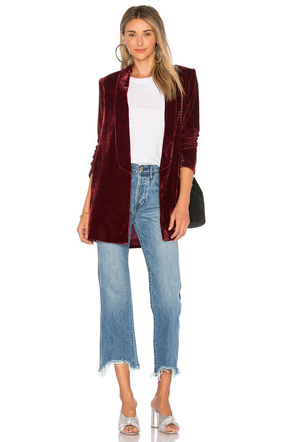 Pleuche Blazer Women Coat Slim Simple Casual All-Match Coat Outerwear