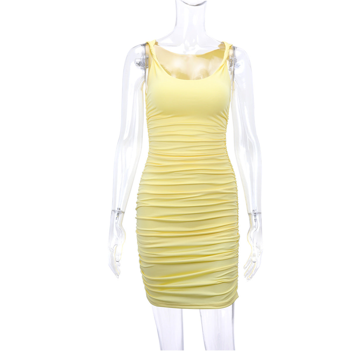 Women Sleeveless Ruffle Hip Sexy Dress