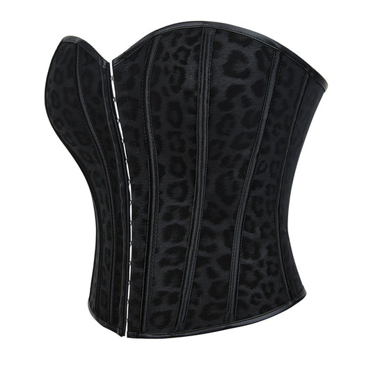 Black Faux Leather Single Breasted Women Tube Top Breasts Support Push up Court Body Shaping Top