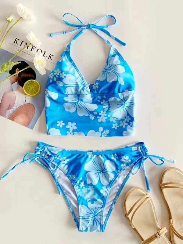 Swimsuit Lady Sexy Printed High Waist Bikini Split Swimsuit Bikini