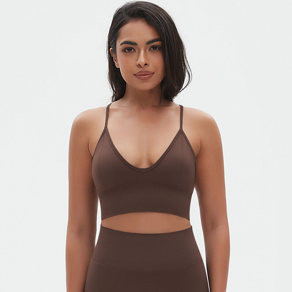 Seamless Knitted Quick Drying Yoga Vest Camisole Solid Color Beauty Back Outdoor Professional Sports Running Workout Bra