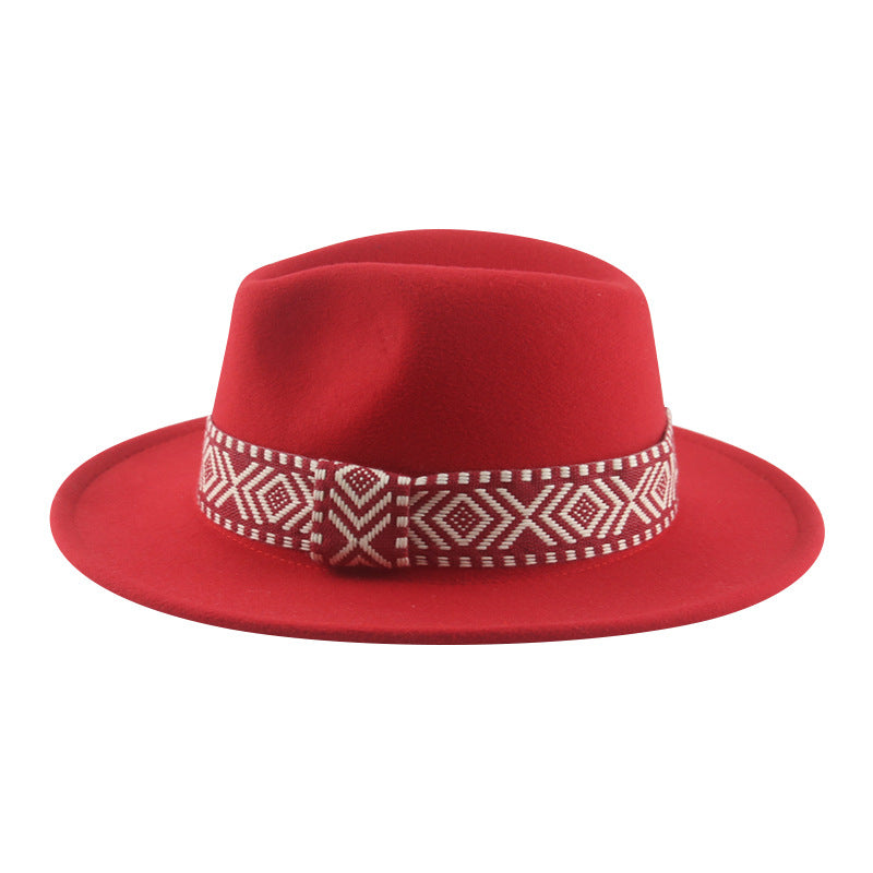 [Minimum order quantity is 2 pieces]Felt Cap Hat Top Hat Webbing Hat Autumn Winter Men Women Cowboy Hat