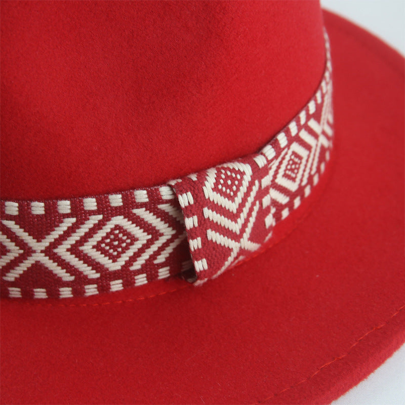 [Minimum order quantity is 2 pieces]Felt Cap Hat Top Hat Webbing Hat Autumn Winter Men Women Cowboy Hat
