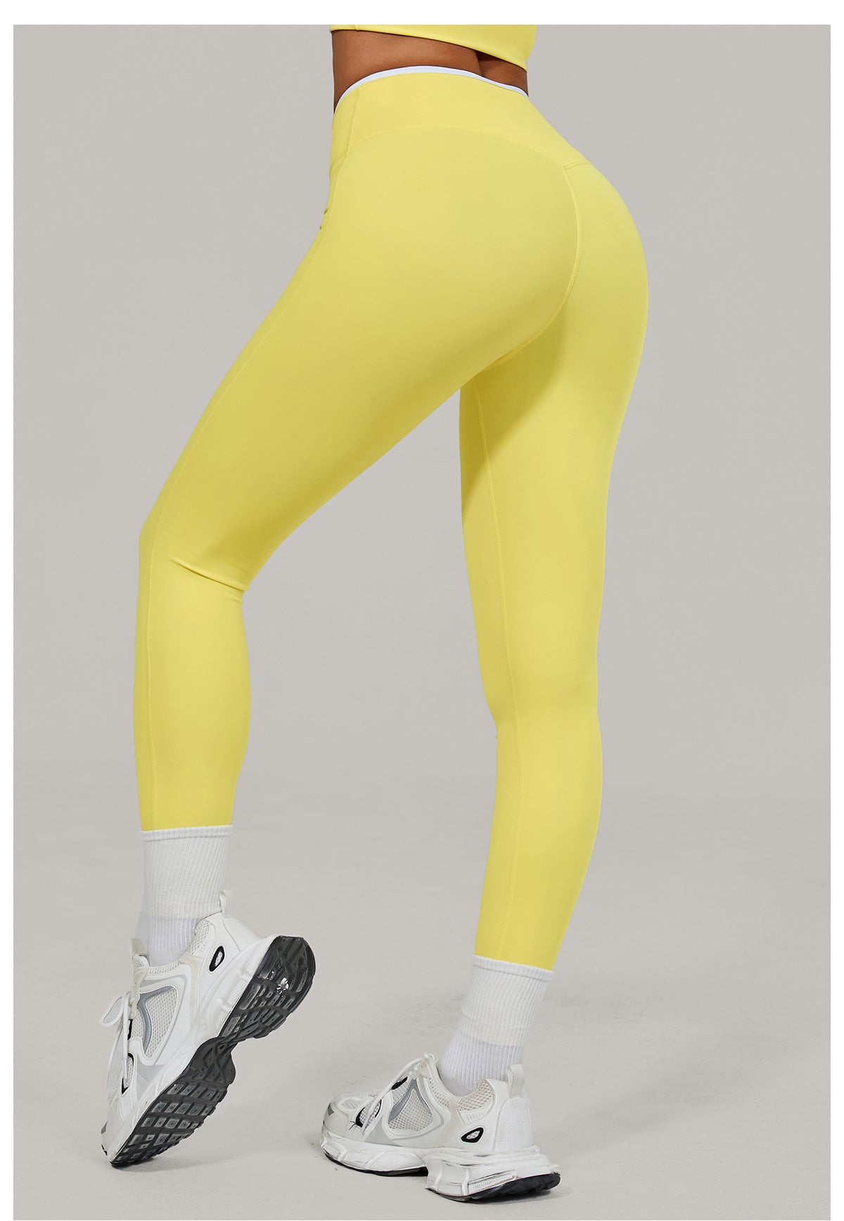 Nude Feel Skinny Yoga Pants Cross High Waist Contrast Color Tights Women Sports Running Fitness Pants