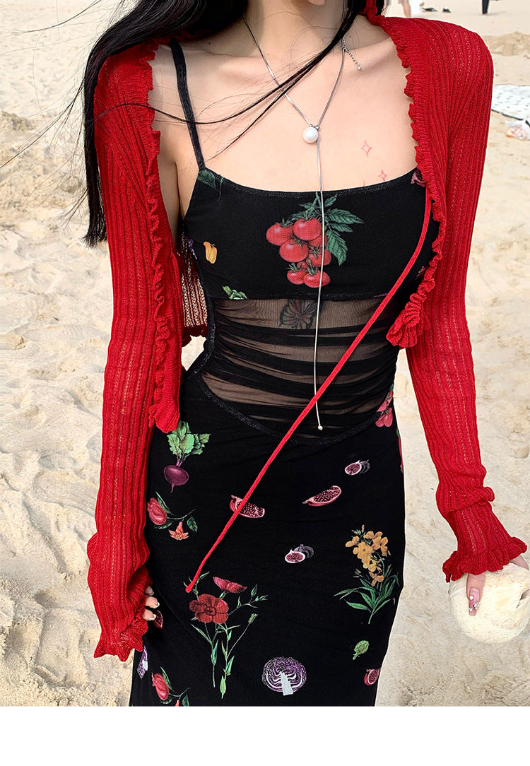 Vacation Mesh Sexy Sisters Outfit Sheath Dress Summer Black Shivering Sling Dress Women