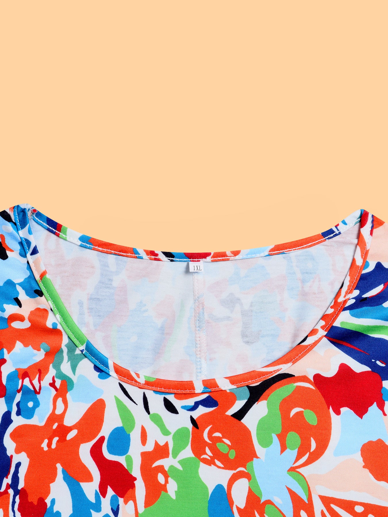 Plus Size Color Drawing Printing Dress