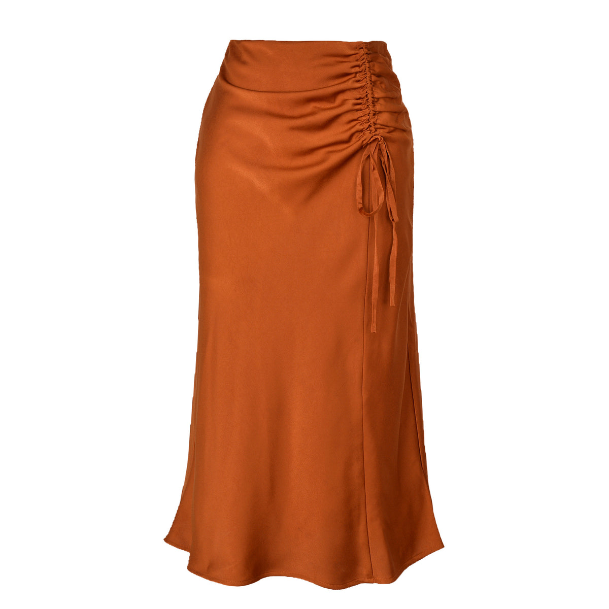 Pleating Satin Skirt Summer High Waist Slimming Zipper Long Skirt Sexy Hip Skirt Women Clothing