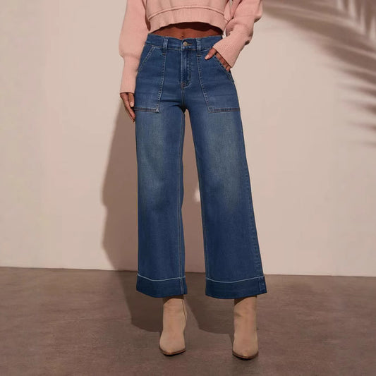 High Waist Loose Elastic Jeans Women