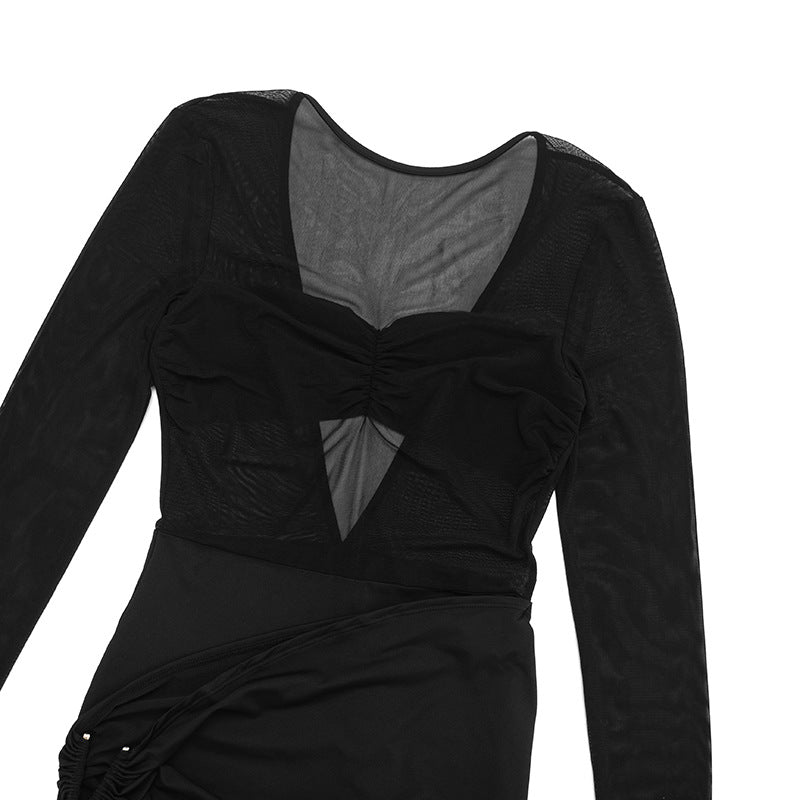 Autumn Winter Women Sexy Sexy Bare Back Slim Mesh Romper