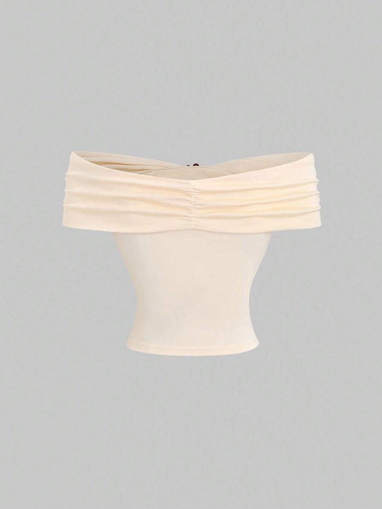 Niche off the Shoulder Short Sleeved Shirt Women Metal Buckle Slim Fit Cropped Short T shirt